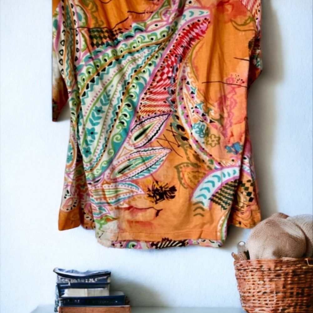 Monroe & Main Boho Paisley Print Top - Picture 7 of 12